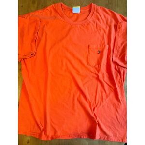 Duck Head Mens XL Short Sleeve Pocket T-Shirt‎ Orange Crew Neck Mallard Logo 628
